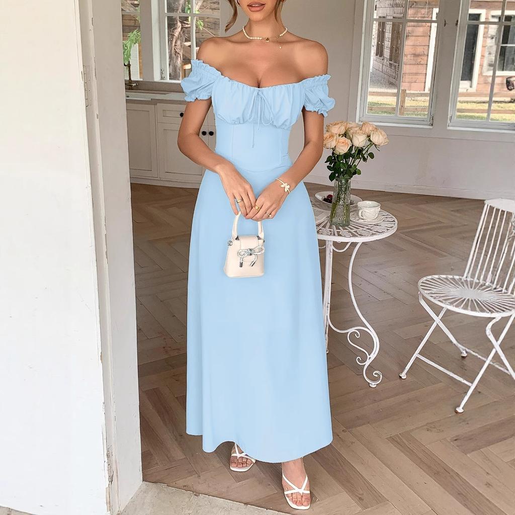 Элегантное длинное платье на одно плечо для женщин, весенние и летние вечерние платья