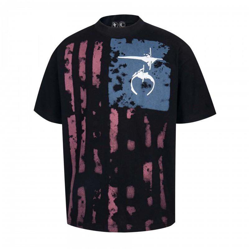 Mens Streetwear Graphic Print Cotton Tee Loose Fit Short Sleeve Casual T-Shirt Youth