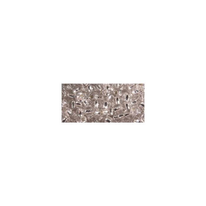 Rocailles,2,6 mm av. Garniture d'argent, boîte 16 g, argent