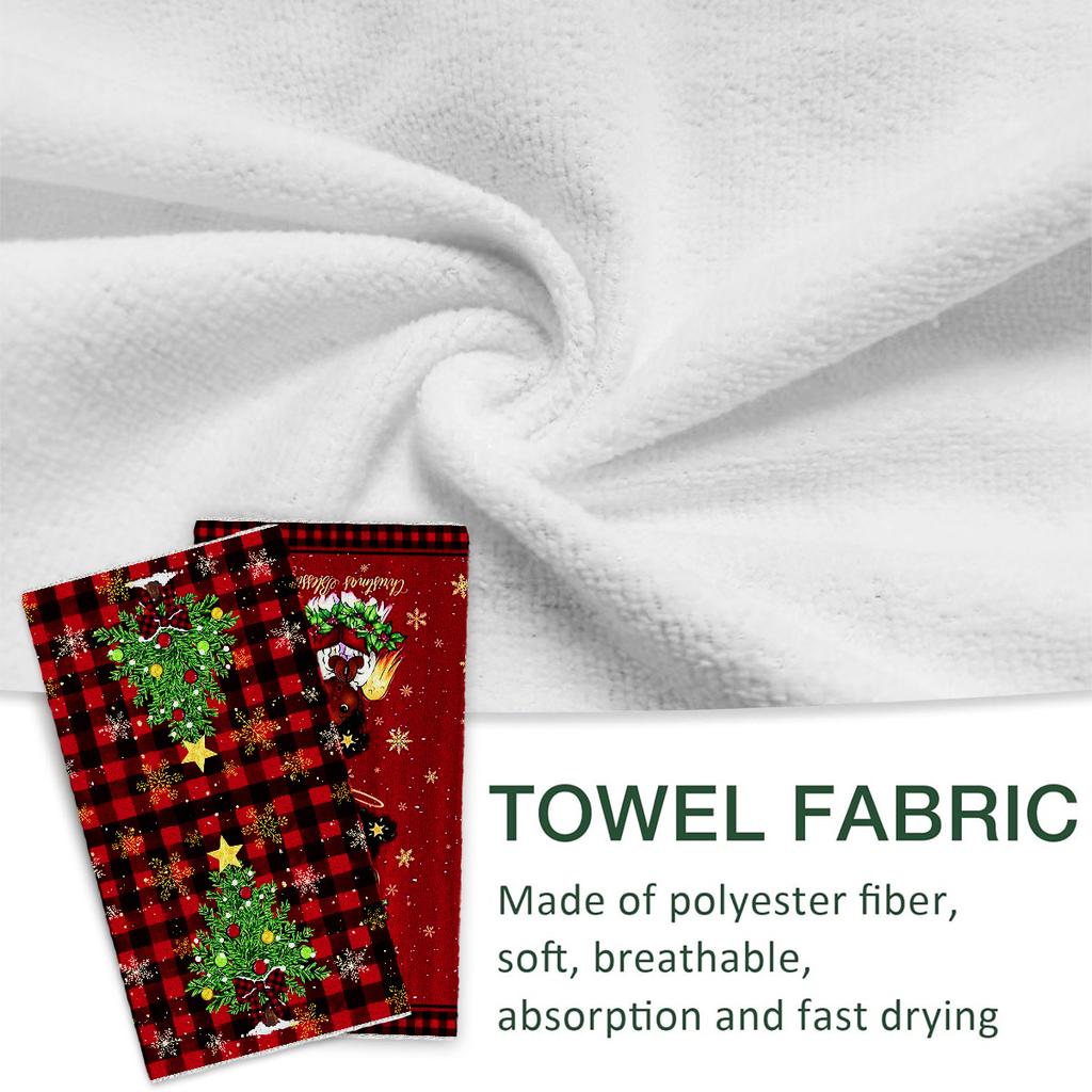 Cross-border New Product Hot-selling Models, Christmas Day Printed Towels, Kitchen Water-absorbing Small Towels, Hand Towels, To Customize