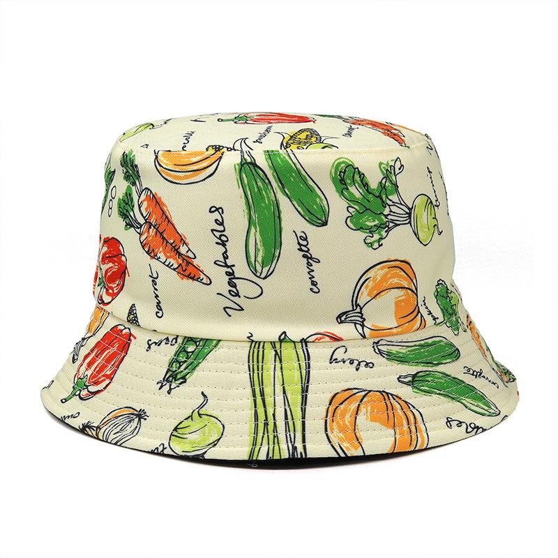 New Arrival Summer Sun Protect Woman Man Unisex Reversible Printed Cactus Bucket Hat