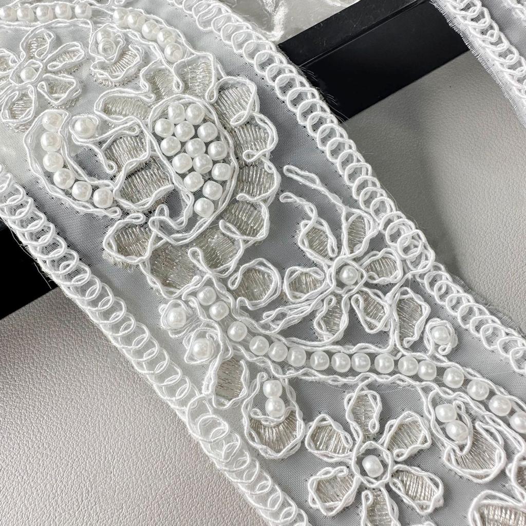 6Cm Exquisite White Bead Strand Embroidery Barcode Clothing Window Decoration Home Cuffs Neckline Accessories Lace Accessories