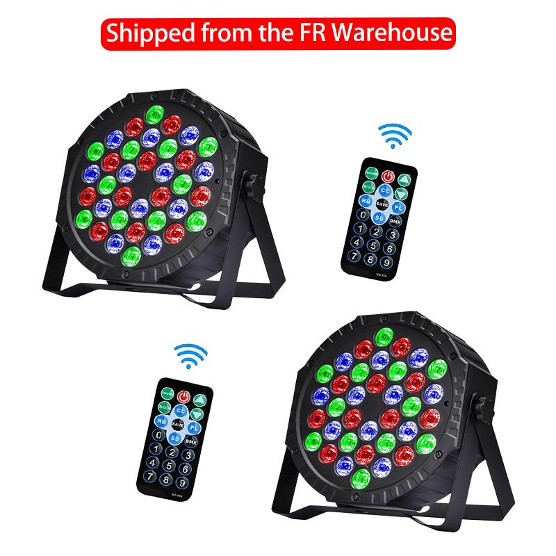 RGB Stage Uplights 36 LED Par Lights 4PCS, DMX Remote Sound Control for Disco, Wedding, Birthday, Club, Christmas
