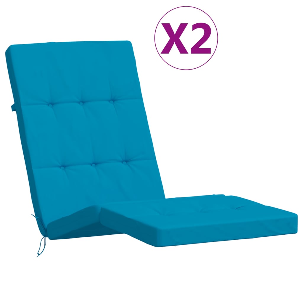 2 Piece Lounge Chair Cushions Light Blue Oxford Fabric