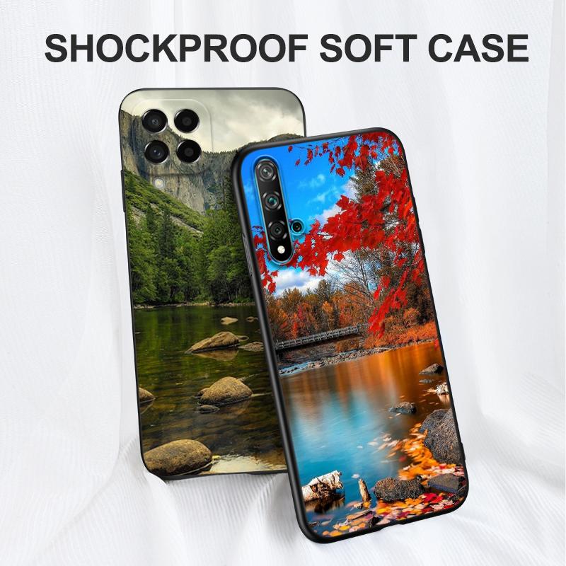 Черный чехол из ТПУ для Honor 8a Prime 8s 9 10X Lite 9A 9C 9X Premium Pro 9S Чехол с изображением горного природного пейзажа