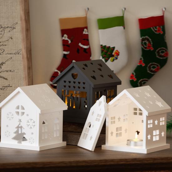 Форма для рождественского пряничного домика, лоток для печенья, шоколадных конфет, легкосъемная силиконовая форма для домика, праздничная форма для выпечки свечей