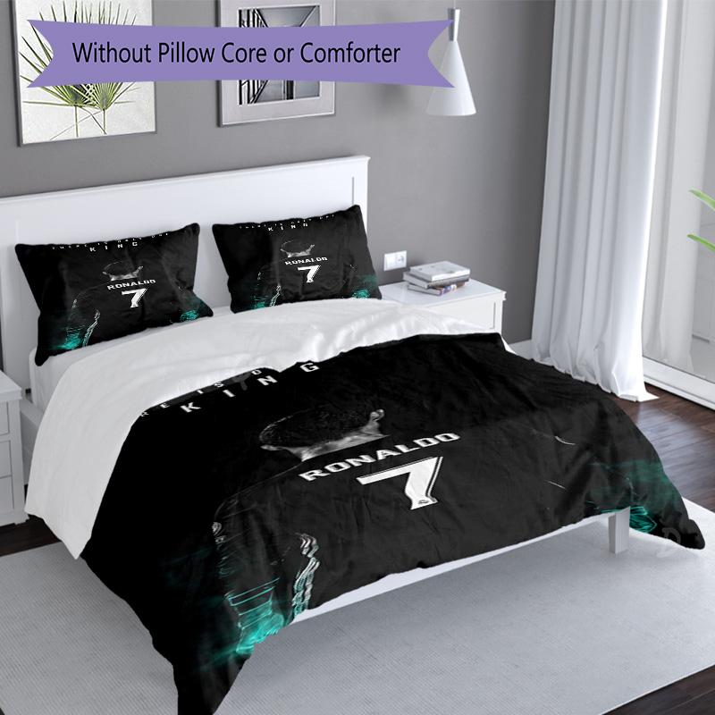 Ronaldo's Football Celebration Moment Bedding Set, Breathable Duvet Cover with Pillowcases, Soft Bed Linen for Bedroom Home Decoration, Perfect Festiv