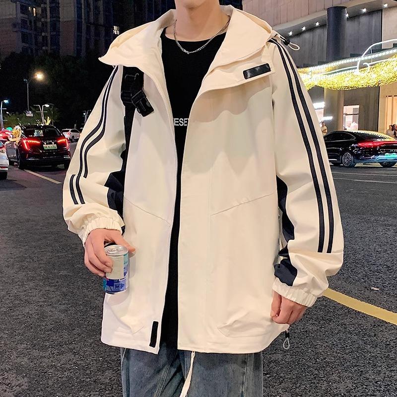 Новая куртка мужская весенне-осенняя повседневная с капюшоном американского свободного кроя осенний костюм