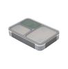 Foodman Slim Bento Box, 600ml (Includes Side Dish Cup), Gray, Leak-Resistant Double Sealing with 4-Point Locking, CB Japan, DSK