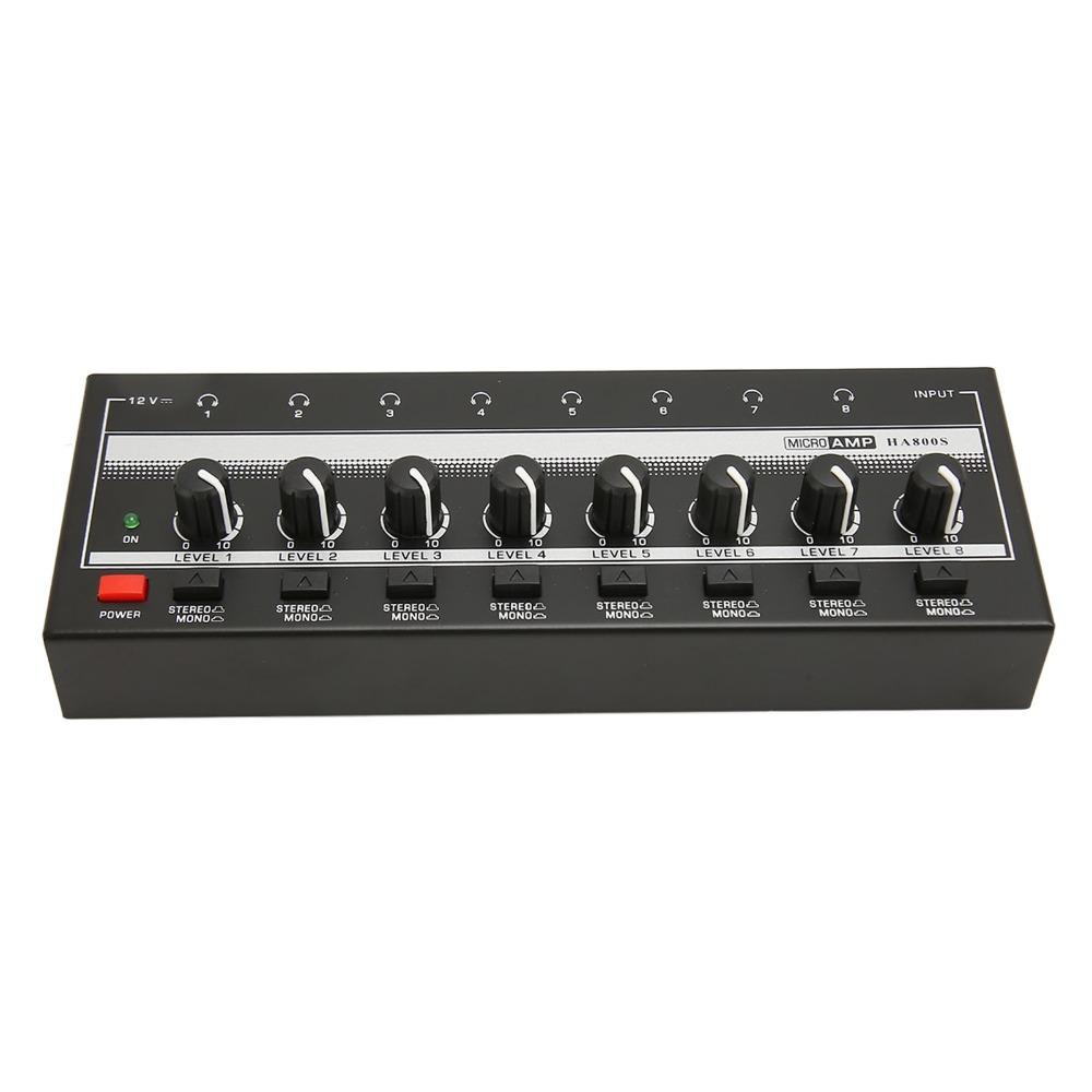 6.35mm Stereo Headphone Amplifier 1/4" TRS Input/Output Audio Mixer Studio Recording