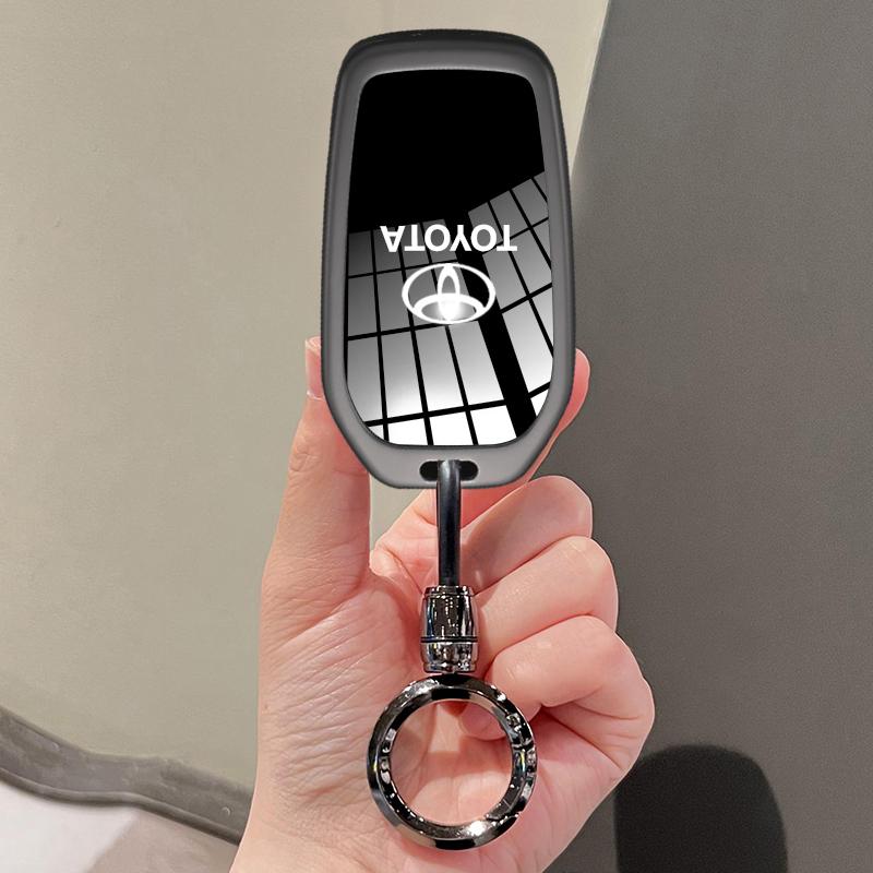 Black Transparent Key Fob Case Cover For Toyota Corolla Cross Yaris Sienna Venza Harrier Hilux Tundra Mirai Land Cruiser Alphard