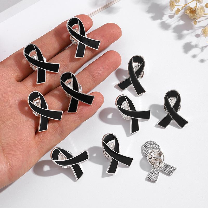 Bow Ribbon Breast Cancer Enamel Brooch Pin Awareness Badge Pins For Public Benefit Activities Ribbon Pin Love Promotion Brooch