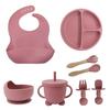 8/5Pcs Suction Cup Design Children's Rice Bowl Set with Spoon Kids Tableware Toddler Dining