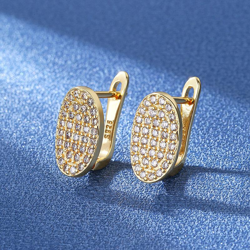 925 Silver Women Hoop Earrings Fashion Pendientes Gift for Female Girl Sparkling Pave CZ U Heart Shape Star Moon Earring E1258