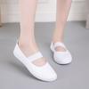 Женские балетки Белые парусиновые туфли Повседневная обувь на резинке Удобные кроссовки Нескользящая мягкая подошва Танцевальная обувь