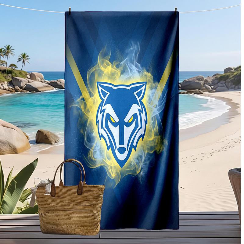 Warrington Wolves Print Beach Towel Soft Portable Quick?dry Towel For Pool Summer Vacation Outdoor Sport