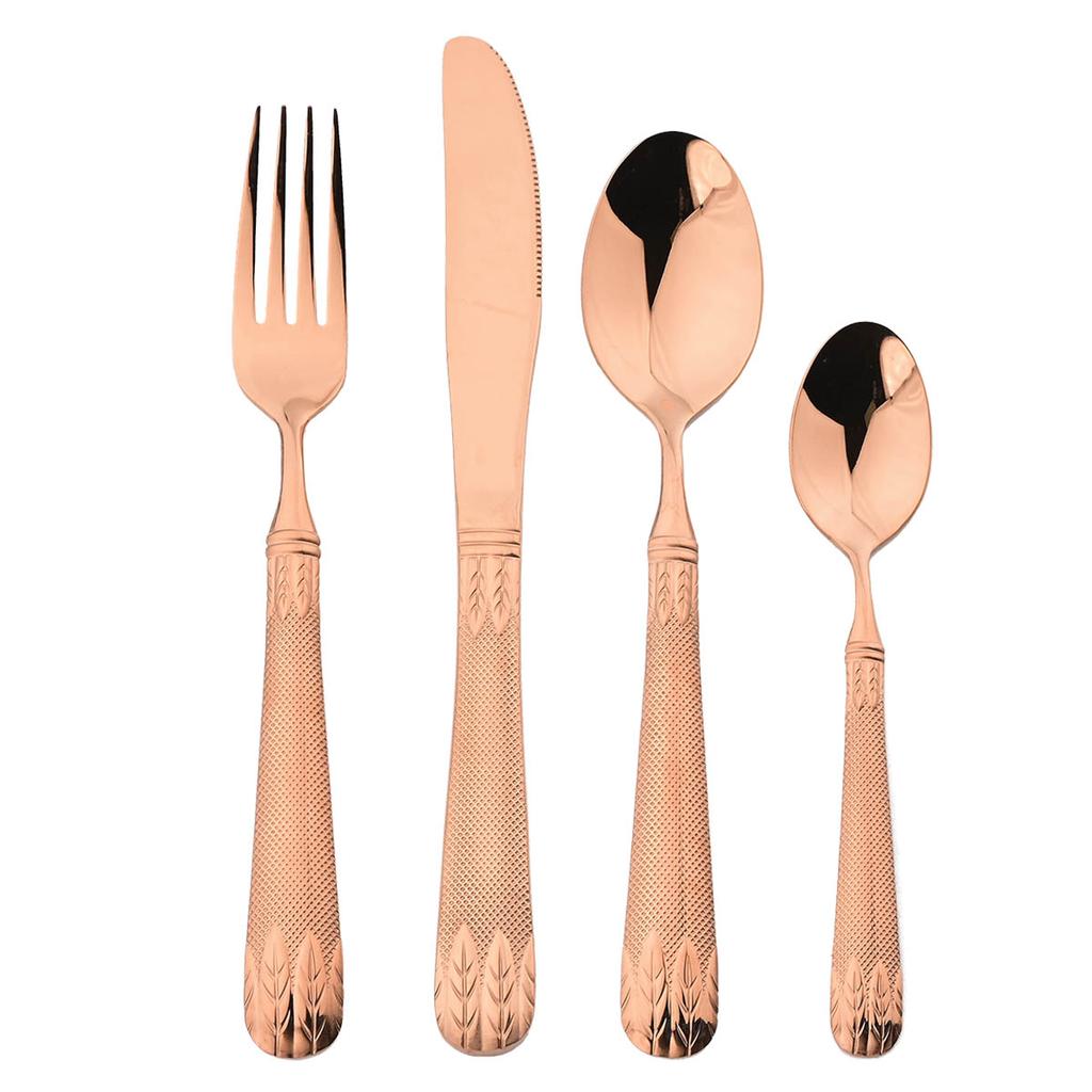 4 шт., набор столовых приборов, золотые колосья пшеницы, столовая посуда из нержавеющей стали 304, нож, вилка, ложка, обеденный набор, столовые приборы в западном стиле