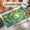 Frog Theme Crystal Velvet Floor Rug Personalized Custom Name Text Warm Carpet Home Decoration