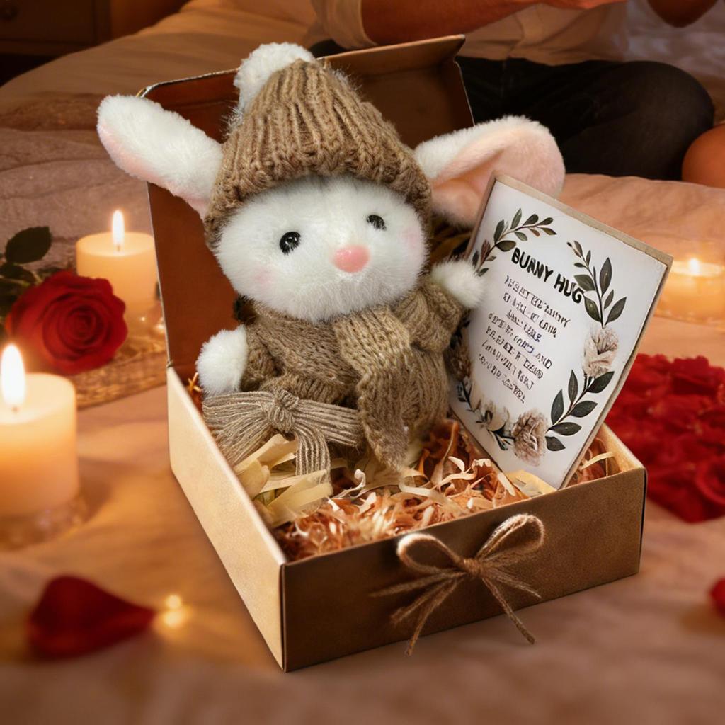 Portable Hugging Companion Doll Stuffed Bunny Toys for Girls Kids Birthday Christmas Easter Valentines Day Small Stuffed Toys