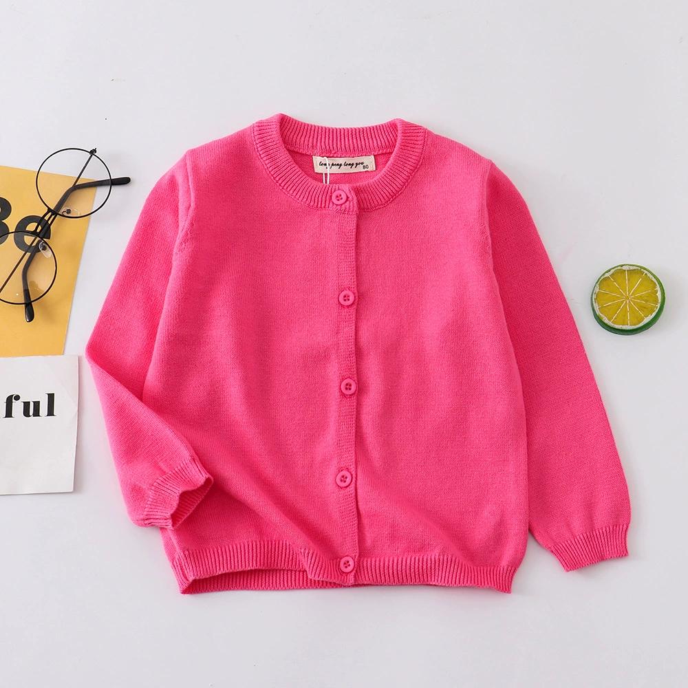 Осенняя одежда для девочек, повседневный кардиган для малышей, однотонный, крупной вязки, мягкие пальто для мальчиков, детские свитера, вязаные куртки для малышей, рукав полной длины