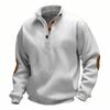 Autumn/Winter Jacquard Ribbed Collar Sports-Inspired Casual Men's Long-Sleeved Stand-Up Collar Sweatshirt