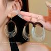 Unique Multi-Layer Circle Ear Hook Earrings: Bold European & American Style for Women