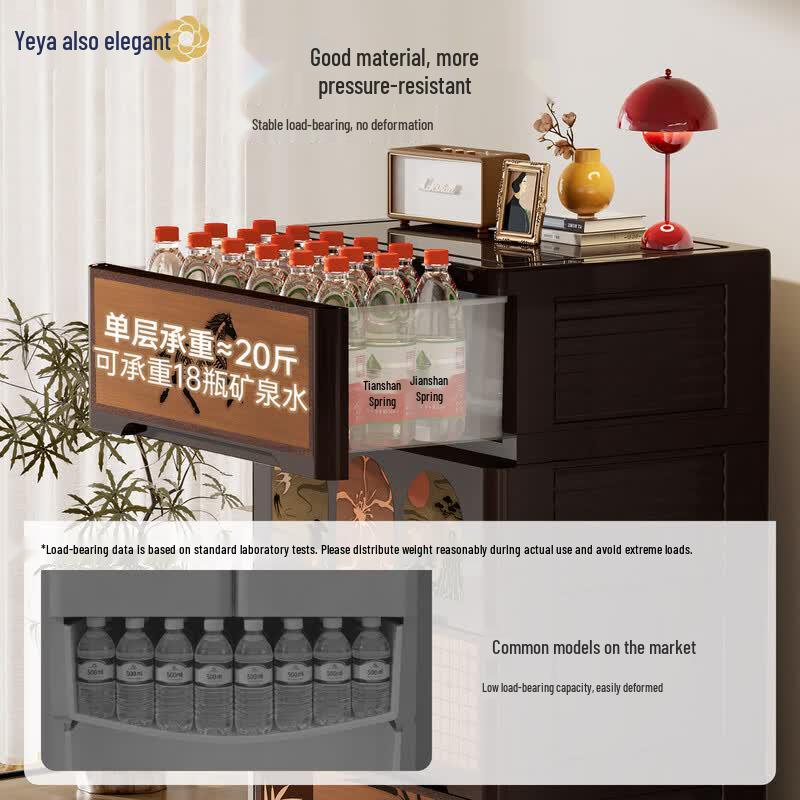 Yeya Vintage Style 5-Drawer Storage Cabinet with Wheels