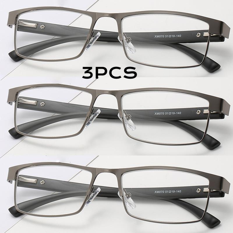 3Pcs High Quality Stainless Reading Glasses Men Women Fashion Presbyopic Eyeglasses Business Hyperopia Anti Blue Light Eyewear