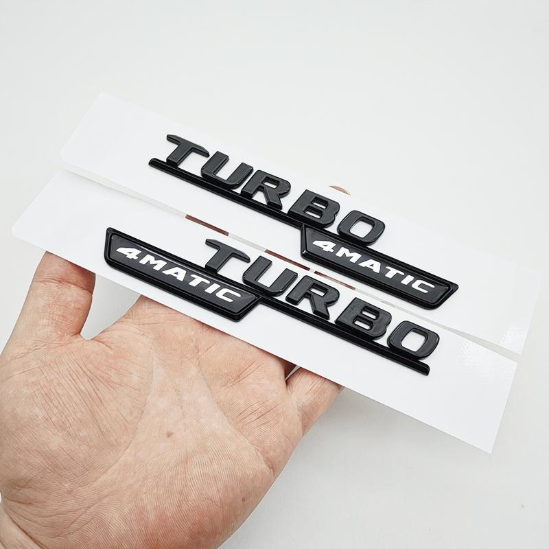 3D ABS Glossy Black GLA45 Logo Letters TURBO 4MATIC Badge Car Trunk Emblem Sticker For Mercedes Benz AMG X156 Auto Accessories AN1