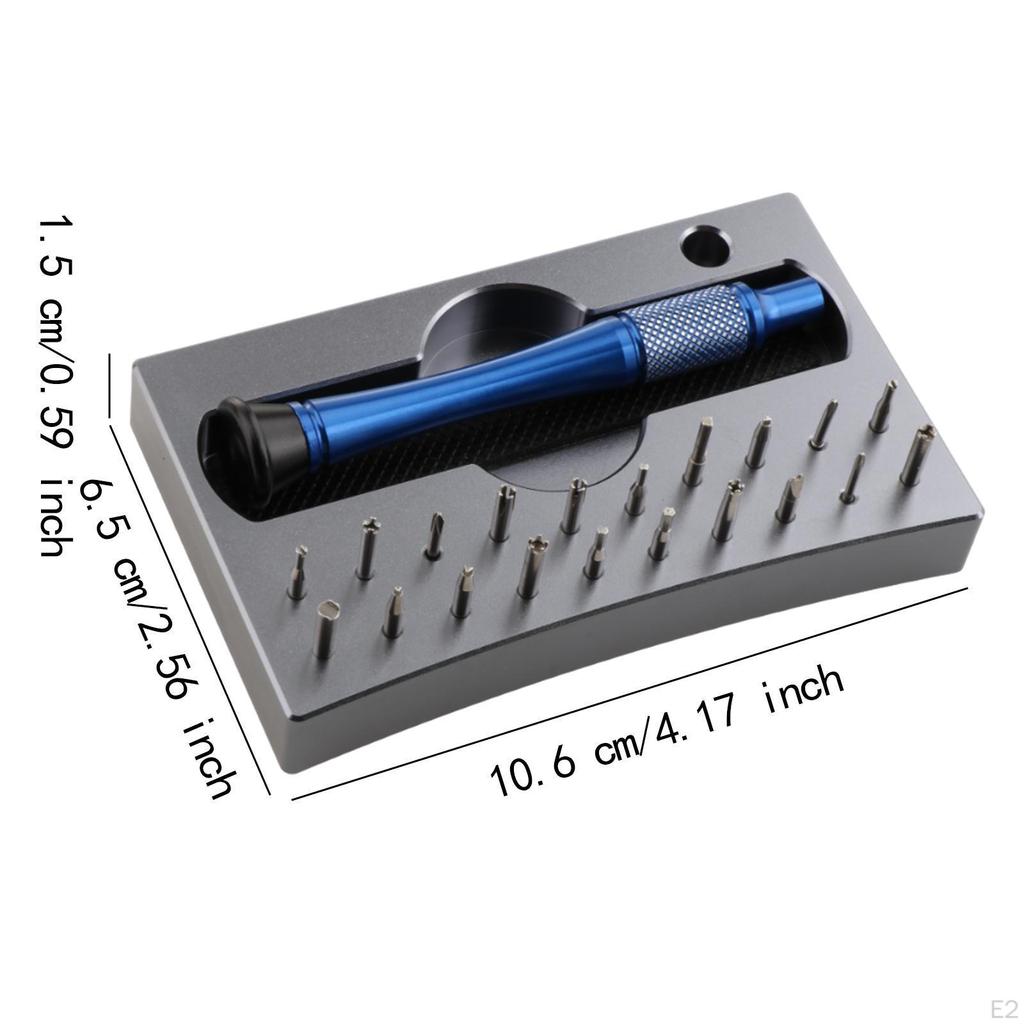 Набор отверток для часов, инструменты для ремонта с 30 шт. сменных головок, подставка с нескользящим прецизионным винтом