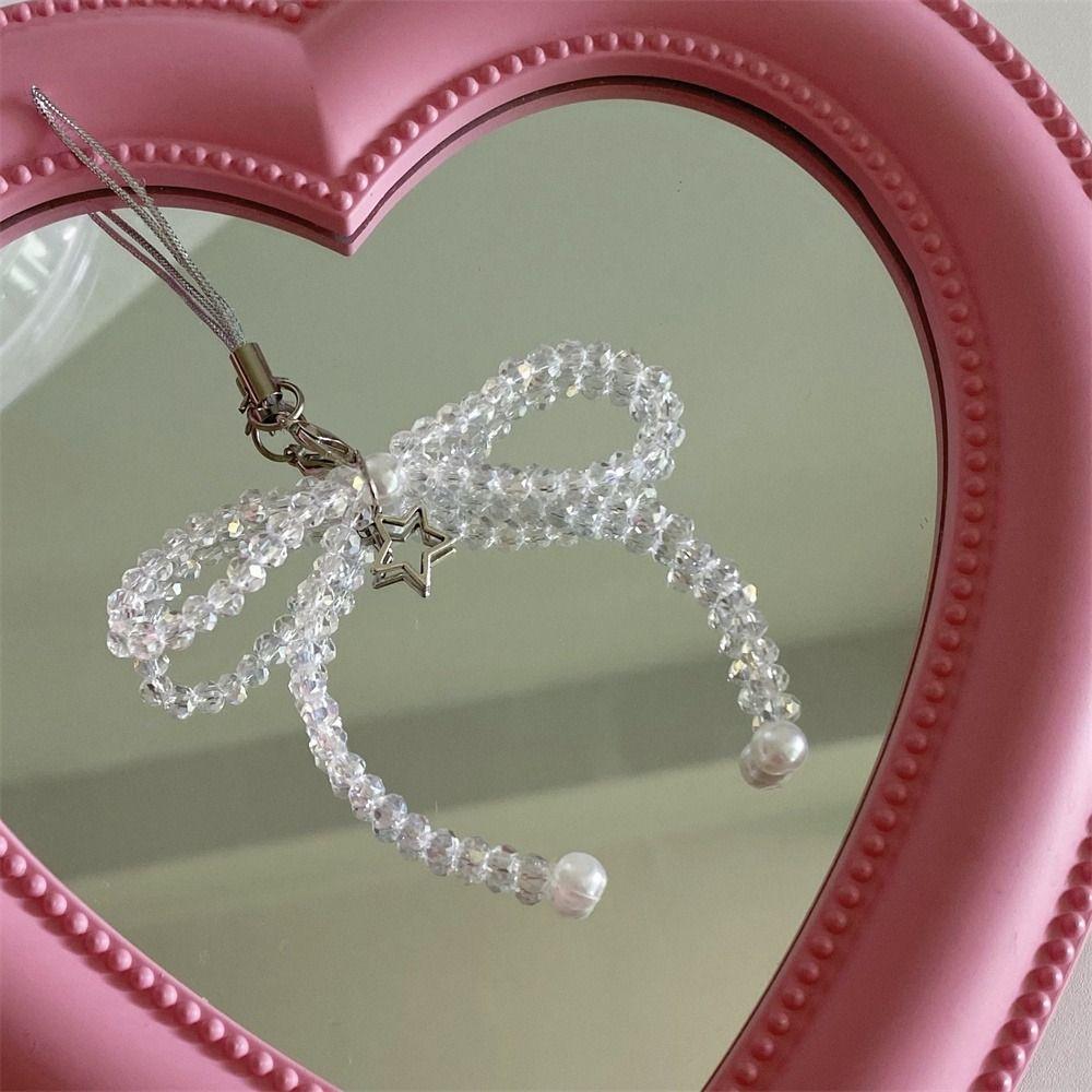 Butterfly Y2K Phone Lanyard Phone Charms Cellphone Chain Kawaii Bead Phone Pendant Schoolbag