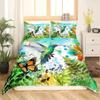 Tropical Birds Duvet Cover Watercolor Hummingbird Flowers Twin Bedclothes Exotic Wildlife White Abstract Polyester Qulit Cover