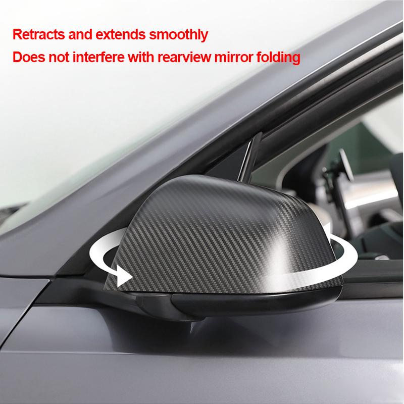 For Tesla Model 3 Highland Carbon Fiber Side Mirror Cover Adhesive-backed Cap 2017-2026 Stick On Rearview Mirror Decor Shell