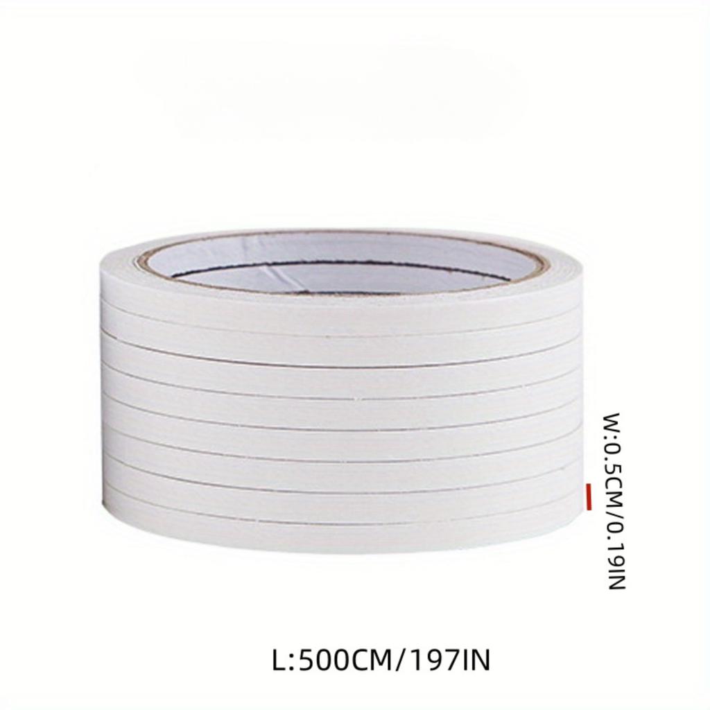 10 Rolls Transparent Double-Sided Tape 5.0 Meters per Roll Clear Adhesive for Crafting Office Mounting Scrapbooking Gift Wrapping Household Use