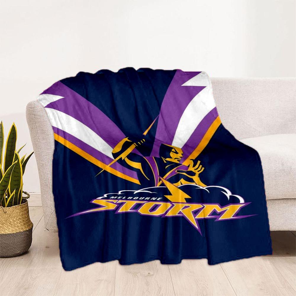 Melbourne Storm Team Logo blankets Suitable for sofas, travel, living rooms also a good gift for friends and family Suitable for all seasons.