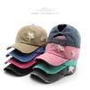 Винтажная Бейсболка с Вышивкой Звезды Регулируемая Накладка Snapback для Улицы Стирка Хлопок Вырезанный Хвост Высокий Хвост Хип-Хоп Кепки