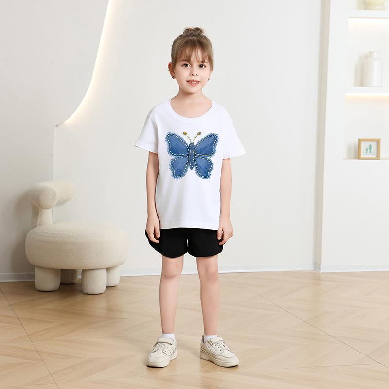 Children's Casual Short-sleeved T-shirt - Summer Girls' Loose Bowknot T-shirt