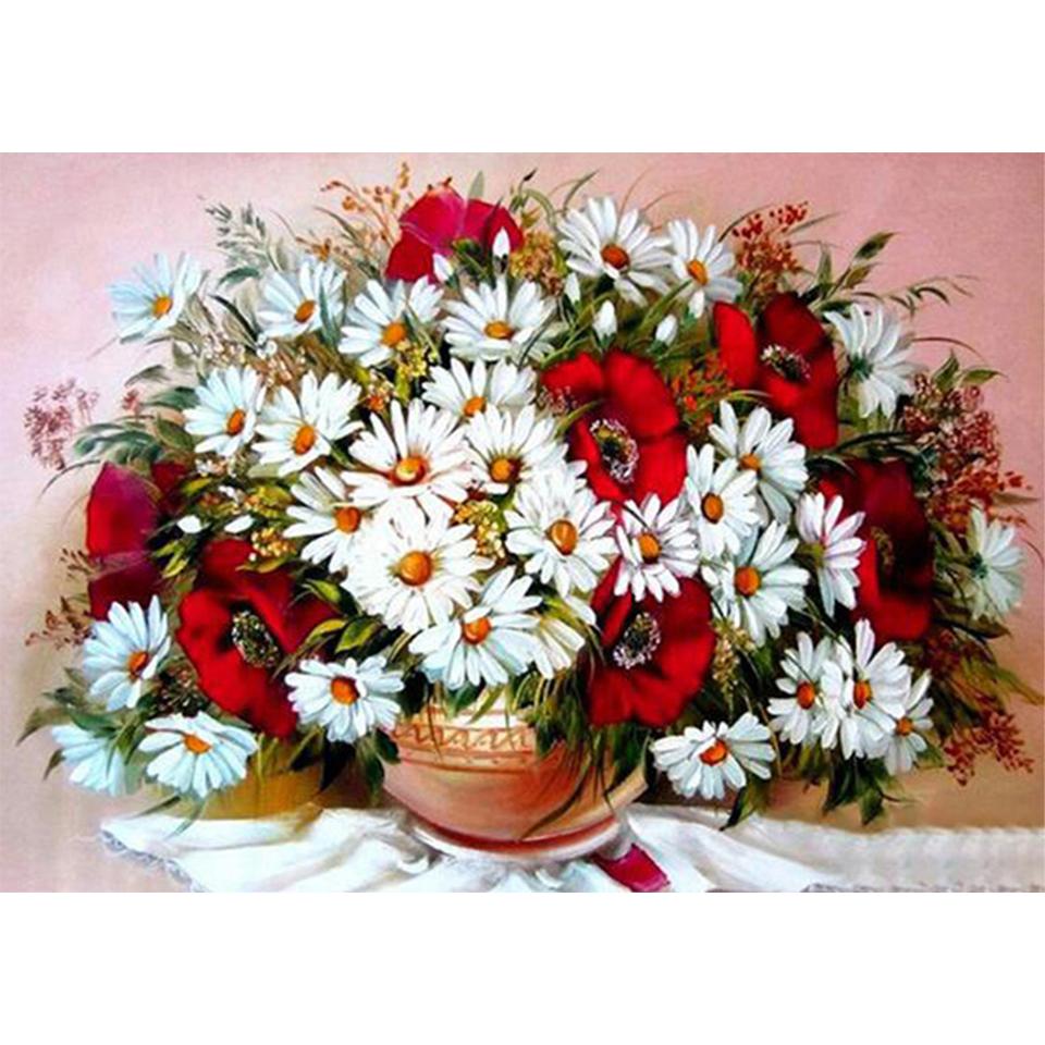 5D DIY алмазная живопись ваза для цветов комплект для вышивки крестом горный хрусталь картина полная алмазная вышивка роза мозаика украшение дома подарок