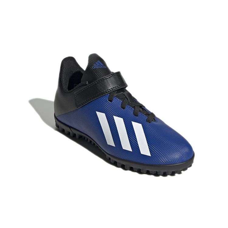 Adidas X 19.4 TF K Round Toe Durable Low Top Soccer Shoes Kids Soccer Shoes Blue Black FW1064