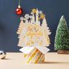 Christmas Three-Dimensional Greeting Card Bronzing Town Cardboard Advanced Sense Thank You Small Card Simple Modern Gift