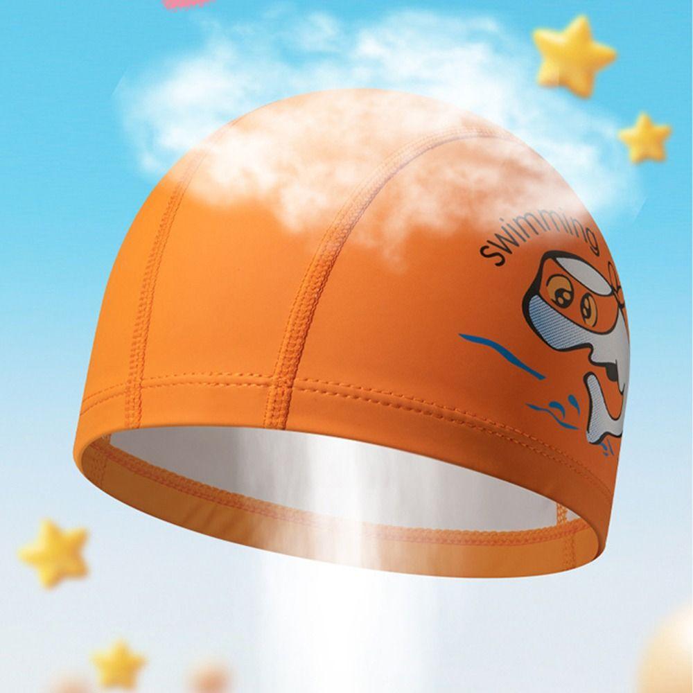 Детские шапочки для плавания из полиуретановой ткани, эластичные шапочки для плавания, дайвинга, шапочки для мальчиков и девочек