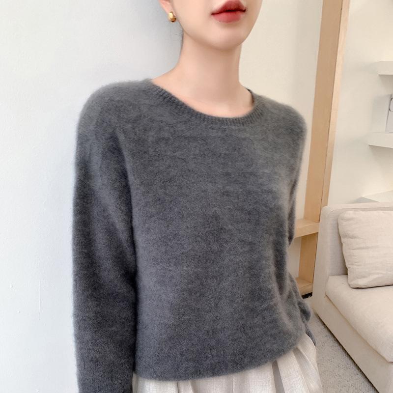 Women's Round Neck Cashmere Sweater: Autumn/Winter Jacquard Knitwear Top