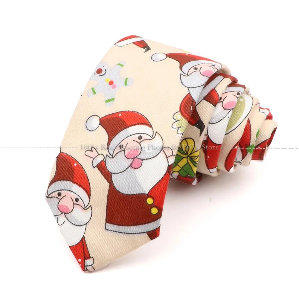 New, Cotton, Christmas, 6cm Tie, Red, Blue, Green Necktie, Santa Claus Snowflake,Neck Tie Festival,