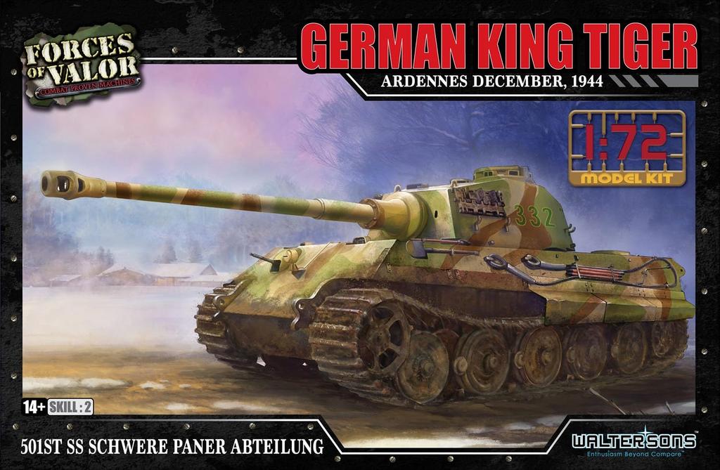 PLATZ Waltersons WW2 Немецкий Королевский Тигр SS 501-й Тяжёлый Танковый Батальон Арденны Декабрь 1944 Пластиковая Модель WS55002R 1/72 (танк)