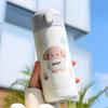 Термобутылка Kawaii Bear, 380 мл для детей, школьных женщин, изолированная чашка из нержавеющей стали с соломой, милые термобутылки для воды
