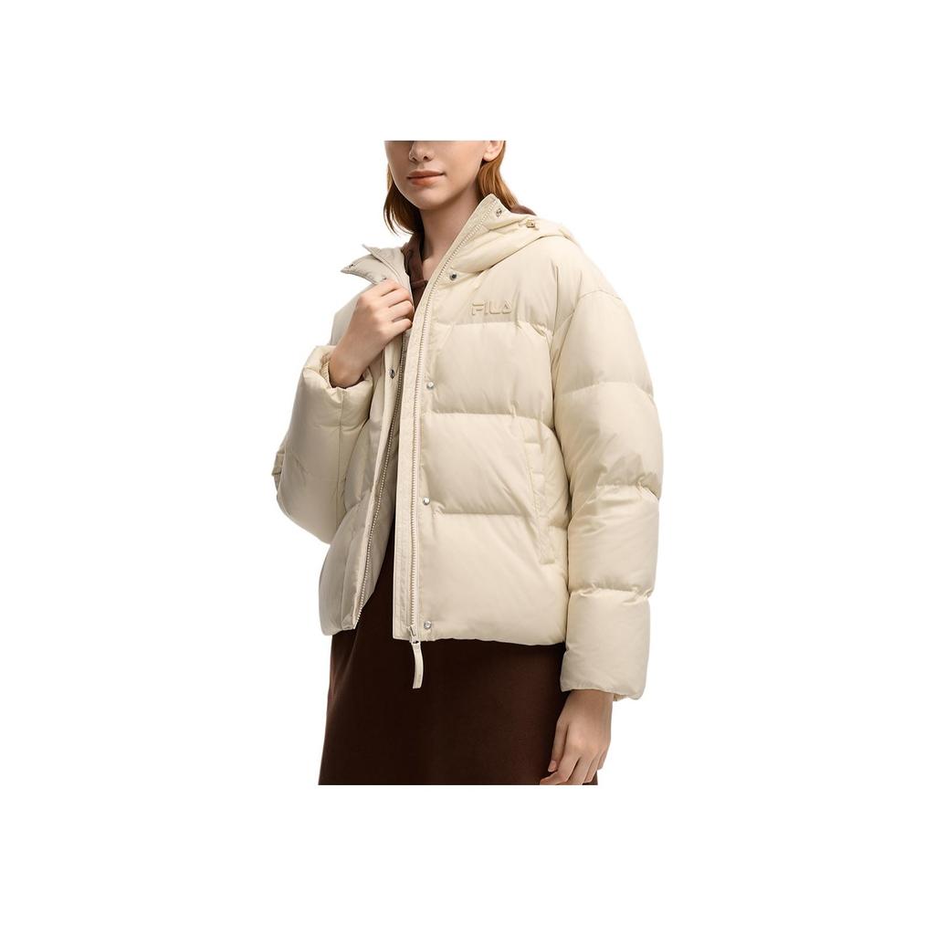 Fila Оригинальная Трендовая Универсальная Мягкая Удобная Теплая Свободная Короткая Пуховая Куртка Женская Куртка Пшеничная Солома F51W549905FBG