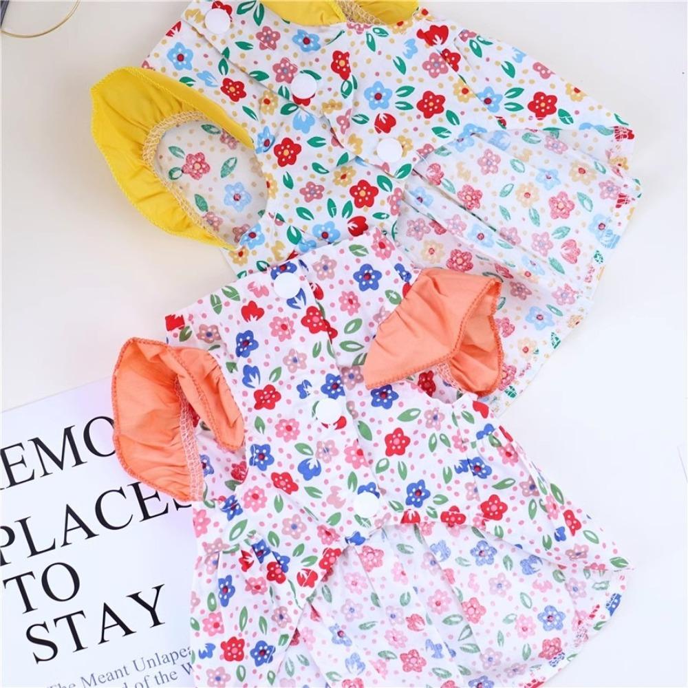 Thin Pet Dog Clothes Soft Dog Flying Sleeve Skirt Fashion Dog Princess Dress  Casual Outfit