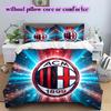 Ac Milan Pattern Bedding,Quilt Set Quilt Cover Pillowcase Home Birthday Gift (1*duvet cover+2*pillowcase,without core)