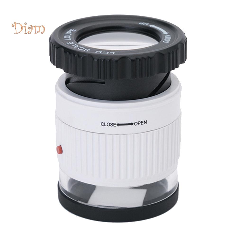 Fetong 30X Lens Cylindrical Magnifier Magnifying Glass Jewelry Loupe with LED Light