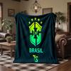 Brazil national football team Print Flannel Blanket Soft Warm Sofa Bed Throw Blanket For Home Office Bedroom
